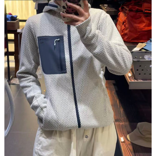 BP自制 P塔平替R1系列 Z型编制 男女阳离子透气户外连帽抓绒卫衣