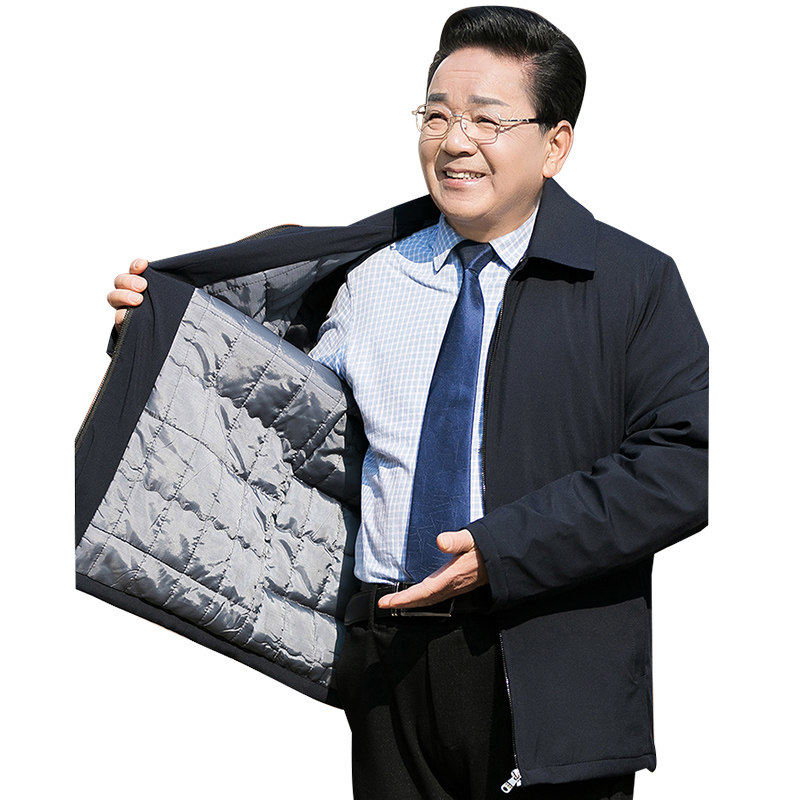 春秋款夹克衫60-70岁扣子款