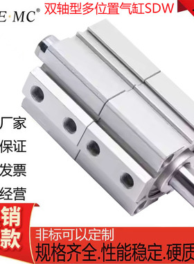 亿太诺双头同步气缸SDW/16/25/40/50/63/80/100X10X20X50X75X100S