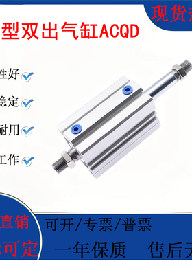 亚德客薄型双出气缸ACQD12/16/20/25/32/40/50/63/80X10X20X30S-B