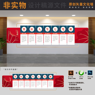算好人生廉政七笔账廉洁宣传栏展板文化墙AI+CDR+PSD设计稿素材