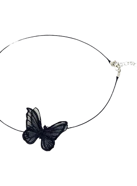 系带饰品蝴蝶结蕾丝项圈女颈带黑色项链玫瑰锁骨链复古颈圈