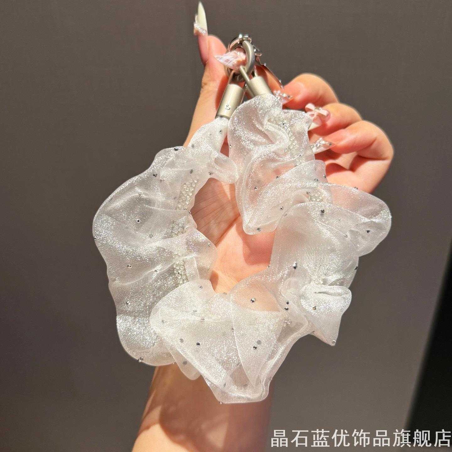 细钻绳满天星细钻透明纱个性手腕绳腕带碎钻褶皱家用收纳