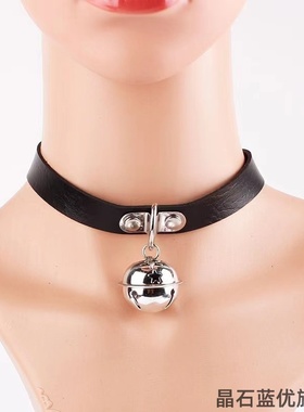 铃铛会响哦~花边项圈黑
