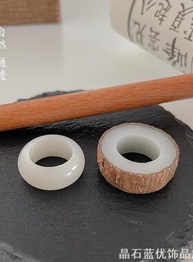 菩提戒指自己做diy工具手工材料包抖音半成品白玉原材料切片扳指