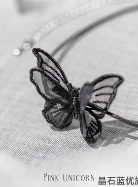 网纱可爱项圈黑色蝴蝶结