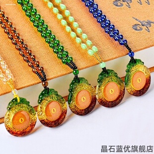 楞严咒吊坠琉璃宝瓶汽车挂件男新款项链花瓶内置经文古法饰品礼物