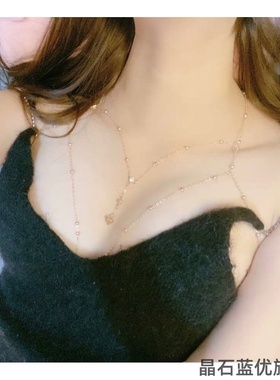 blingbling镶钻胸链女欧