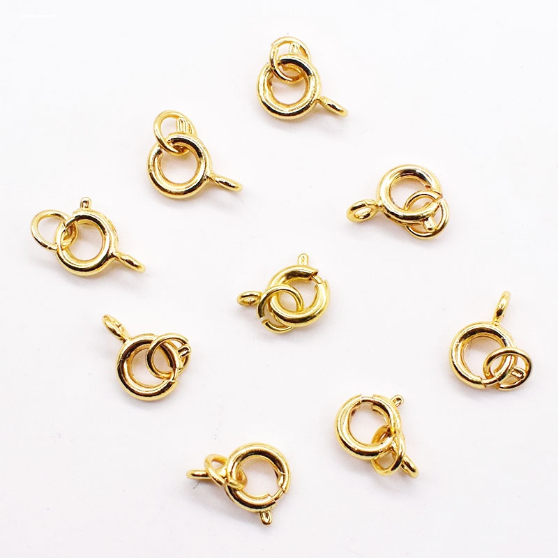 14K注金QQ弹簧扣项链手链扣头挂饰提溜配件DIY手工制作.