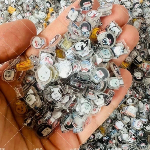 亚克力片片恶搞龙图表情包新款搞怪抽象1cm2cmDIY自制摇摇乐