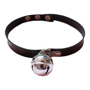 项圈女姆狗脖子铃铛牵引宠物颈带皮质狗牌项圈链子锁骨链男