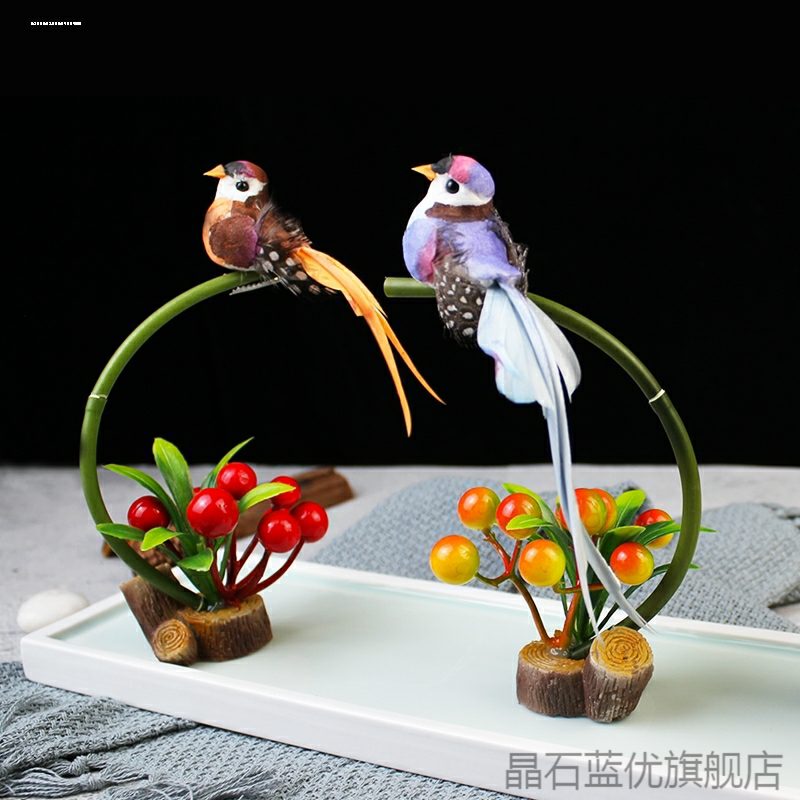 刺身摆盘装饰海鲜姿造花草创意菜品点缀松树盘饰酒店小摆件装饰品