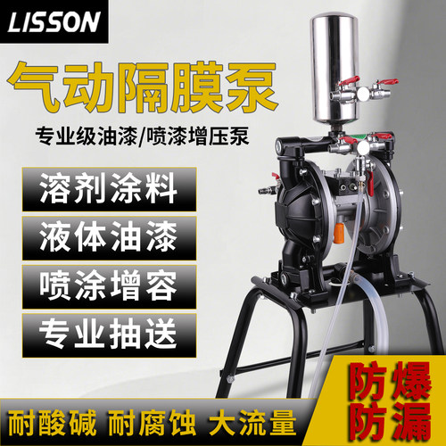 立森气动隔膜泵高压油漆喷漆专用泵A10A15涂料增压泵油墨泵大功率