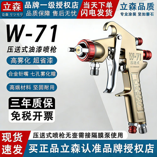立森压送式W-71/W-101喷枪油泵油漆喷枪W-77喷漆枪隔膜泵专用喷枪