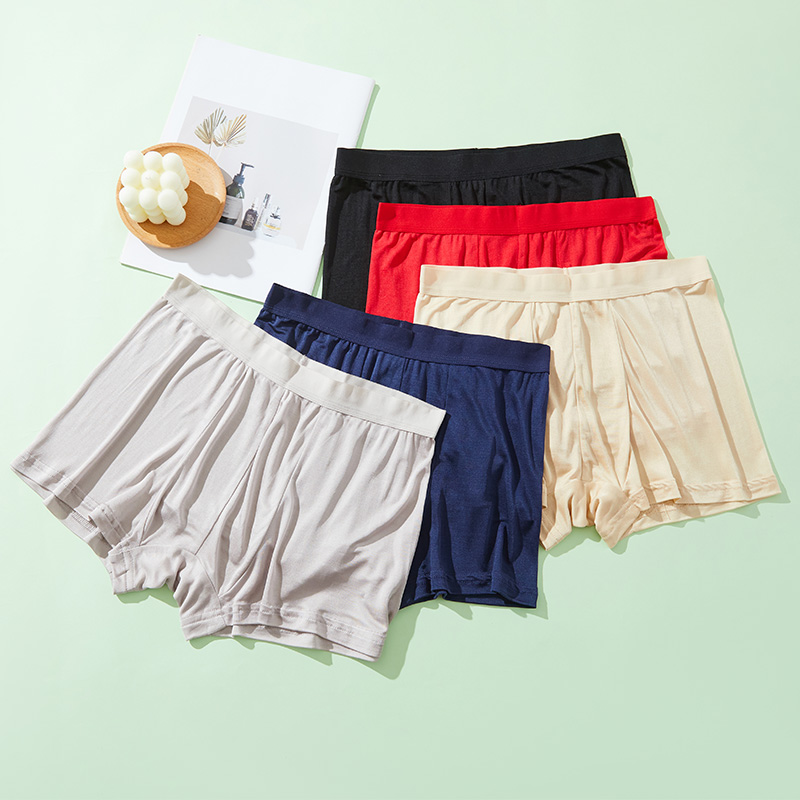 100%桑蚕丝男平角无痕速干