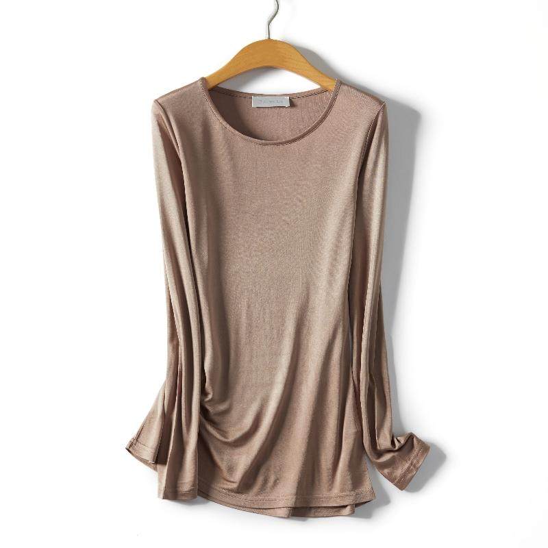 桑蚕丝真丝双面针织经典圆领修身长袖打底衫T恤上衣女秋冬加厚,女装/女士精品,T恤,淘宝优惠券,粉丝福利购,淘宝优惠卷