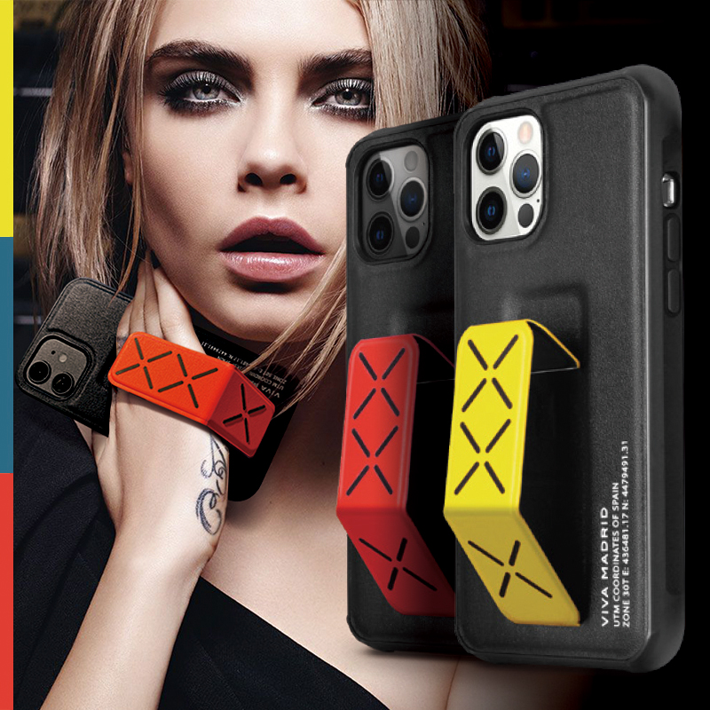 viva简约支架腕带皮质手机壳苹果