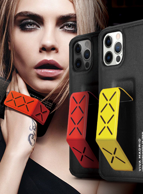 viva简约支架腕带皮质防摔手机壳限量适用苹果iPhone12promax潮牌