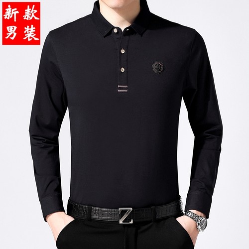 高档长袖翻领弹力上衣男士国标舞