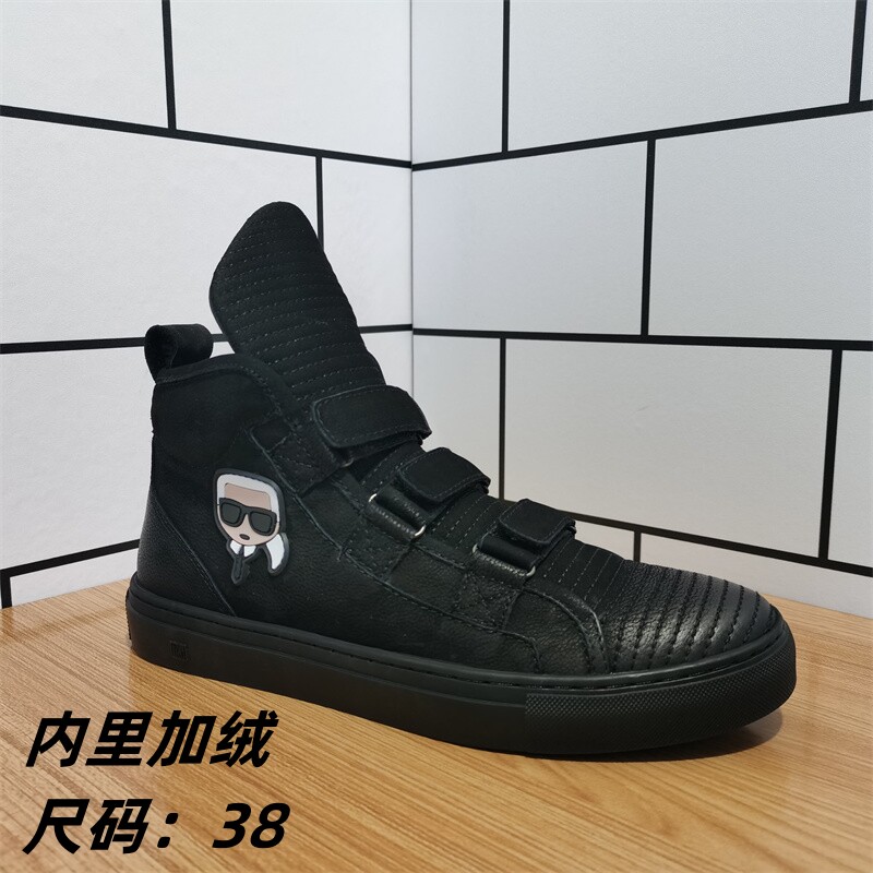 外贸真皮断码男鞋平底高帮棉鞋