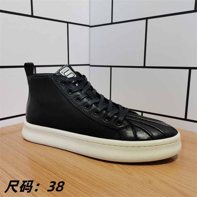 品牌撤柜真皮断码男鞋厚底系带高帮休闲皮鞋头层牛皮单鞋特价清仓