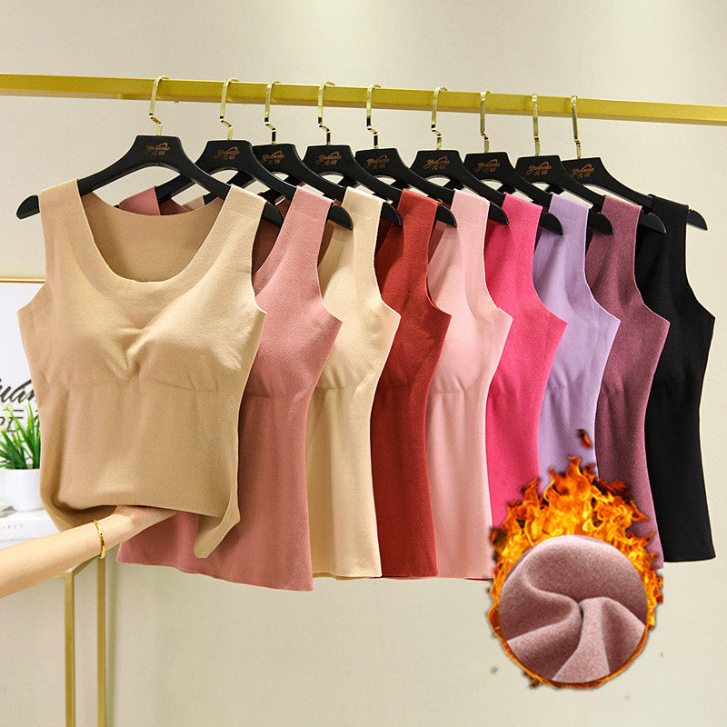 秋冬发热保暖背心一体式加厚吊带