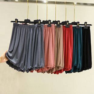 外穿休闲五分裤 2020新款 花边阔腿裤 女夏宽松高腰大码 薄 莫代尔短裤