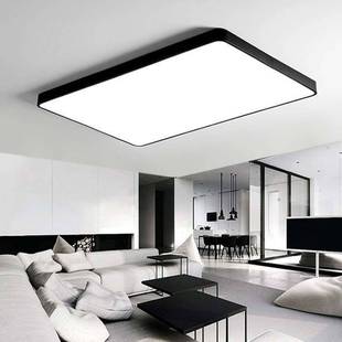 超薄5CM方形吸顶灯马卡龙黄色蓝色极简主义简约现代风格 LED吸顶灯