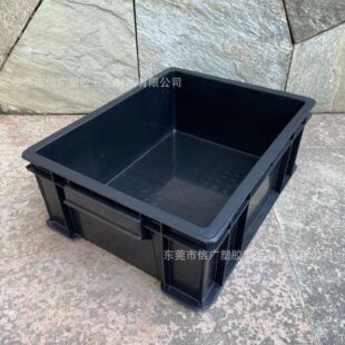 加厚黑色塑料箱防静电箱周转箱带盖ESD物料盒隔板胶框导电收纳箱