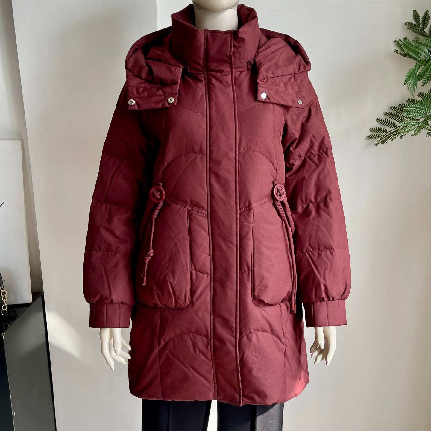 中老年女中长款白鸭绒羽绒服2025冬季新款妈妈加厚保暖白鸭绒外套