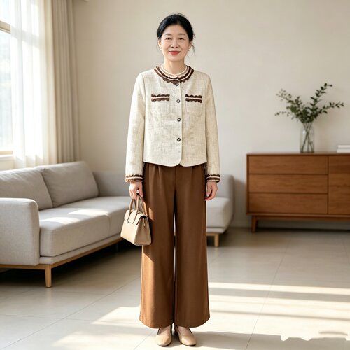 妈妈秋装洋气小香风套装气质显瘦