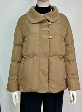 中年妈妈羽绒服外套女2025新款中老年冬装时尚显瘦白鸭绒保暖棉袄