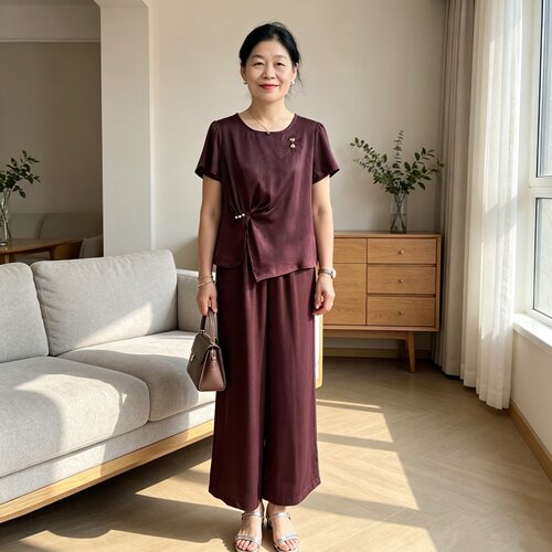 时尚洋气妈妈装夏季套装女两件套