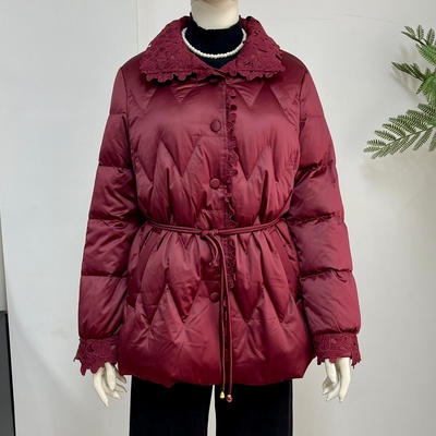 妈妈装白鸭绒羽绒服外套女本命年