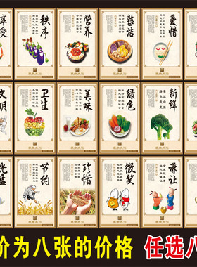 餐厅光盘行动海报食堂文化标语