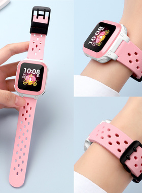 适用于小天才手表带Q1R/Q1C/D1S/Y06硅胶腕带儿童电话手表柔软透气替换带同款配件