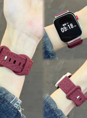 适用于华为fit4pro/3/2新款猫爪纹硅胶表带fit手表FIT1运动智能表带夏天替换带男女通用透气时尚新款band配件