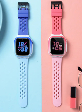 适用于小天才电话手表表带Q1/Q2/Q3硅胶W1902DC电话手表Q3专用粉色/蓝色Q2表带卡通儿童学生男孩女孩配件通用
