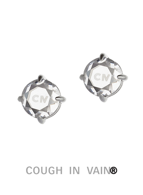 COUGH IN VAIN 宝石镶嵌银耳钉小众设计感925银耳钉