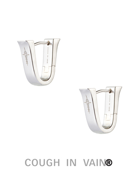 COUGH IN VAIN U形蛇纹刻印925银简约耳环
