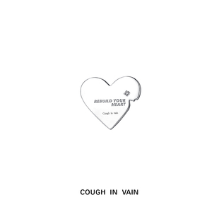 COUGH IN VAIN 心形重建镶钻刻字耳环