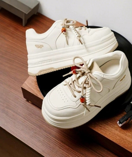 简约百搭厚底小白鞋 女鞋 新款 板鞋 F1D1DAM6 增高运动休闲鞋 商场同款