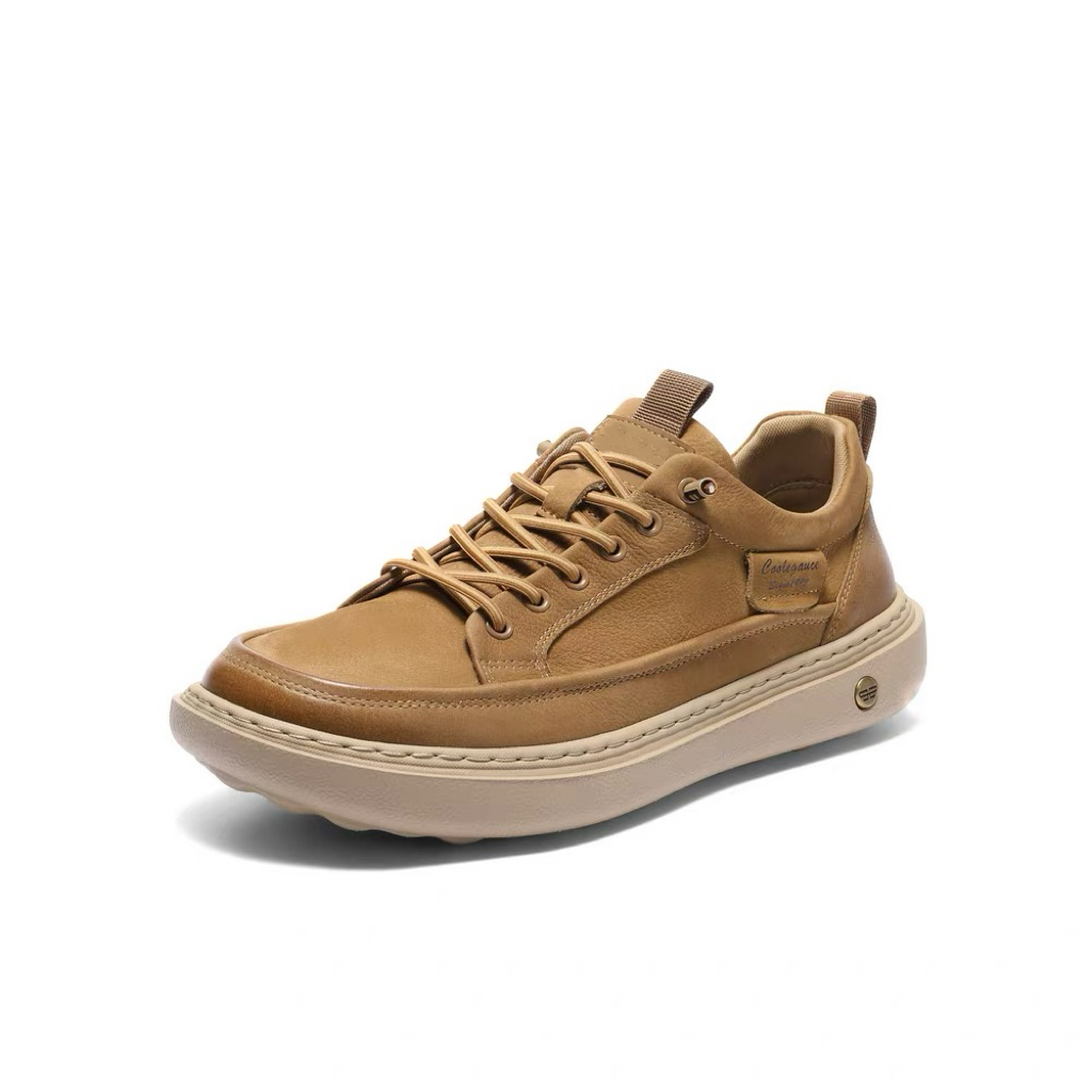 商场同款男士户外休闲工装板鞋男2025秋新款牛皮厚底增高A2137CM5