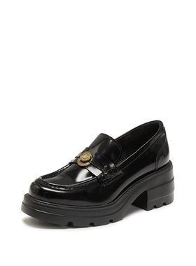 商场同款2026新许愿币爵士乐福鞋英伦风小皮鞋一脚蹬女鞋EEZ05AA6