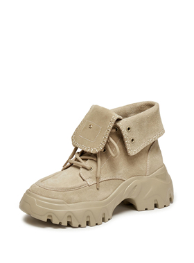 商场同款2025新高岭之歌棕色工装靴运动靴厚底增高户外靴EIX01DZ5