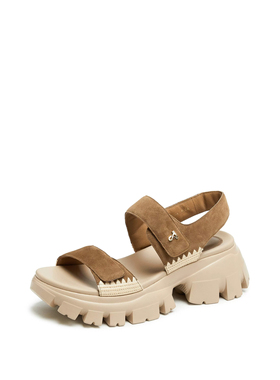 商场同款2025夏新款杏仁雪芙鞋老爹运动凉鞋厚底休闲女鞋EBK67BL5