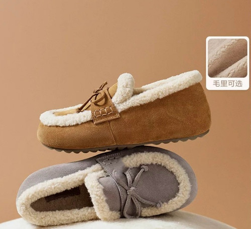 商场同款福福吐司勃肯毛毛棉鞋女25冬新款内增高加绒雪地靴B2830D