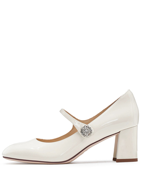 商场同款春新款樱桃甜心法式玛丽珍鞋浅口粗跟复古单鞋女ECQ01AQ5