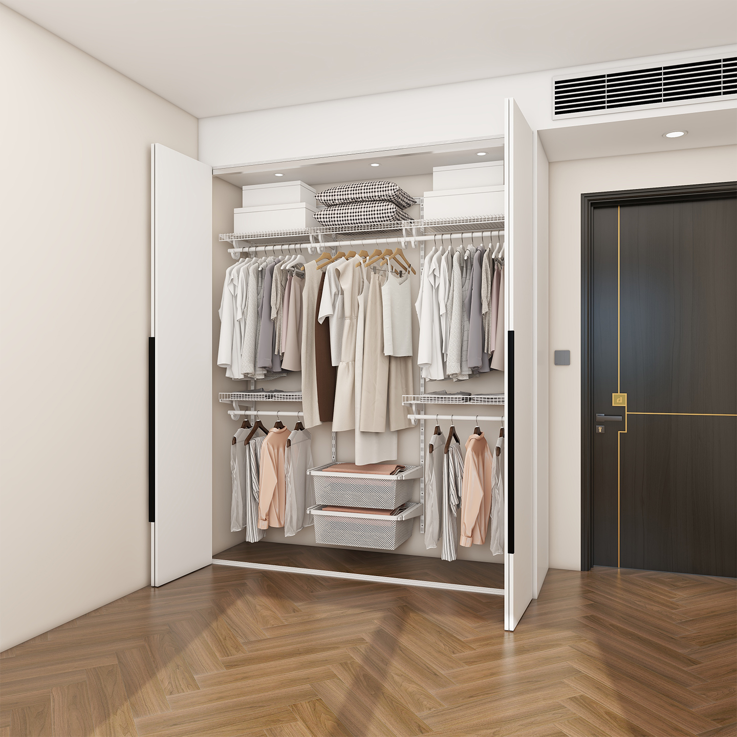 铂耐定制金属衣柜折叠门移门