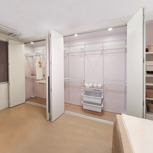 金属衣柜框架铁艺钢架铂耐衣帽间上墙衣架五金配件简易组装 家用